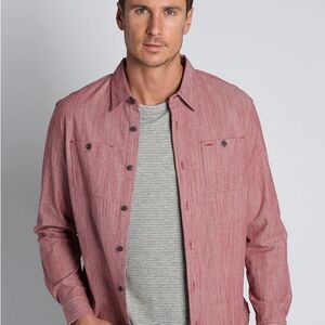 Men’s F21 Forever 21 Essentials Button Down Collar Shirt Red Small
